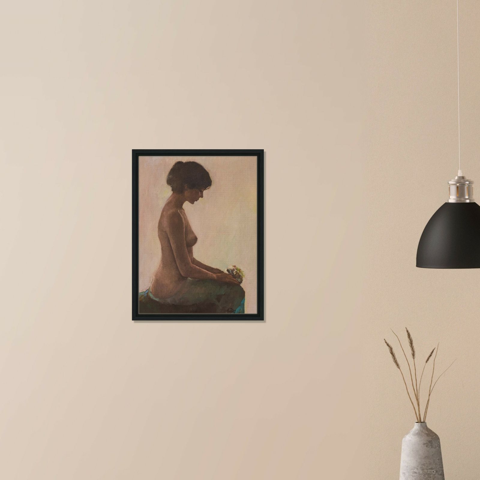 Vrouwelijk Naaktstudie Met Bloemboeket photo furniture