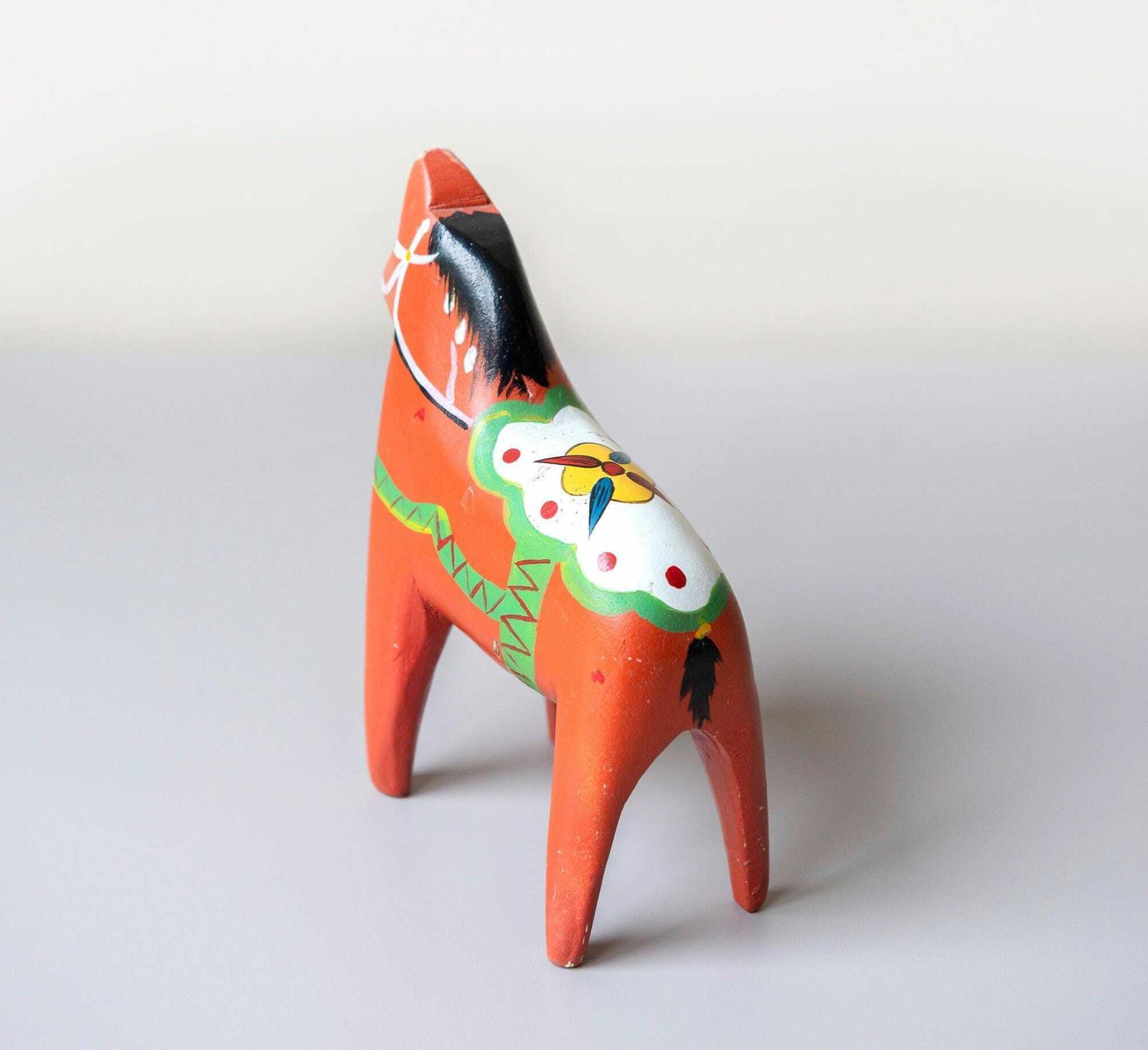 Swedish Dala Horse Statue, Hand Painted Red Figurine, Decorative Folklore Statue, Wooden Pony, Farmhouse Decor, Made In Sweden photo Home Decor