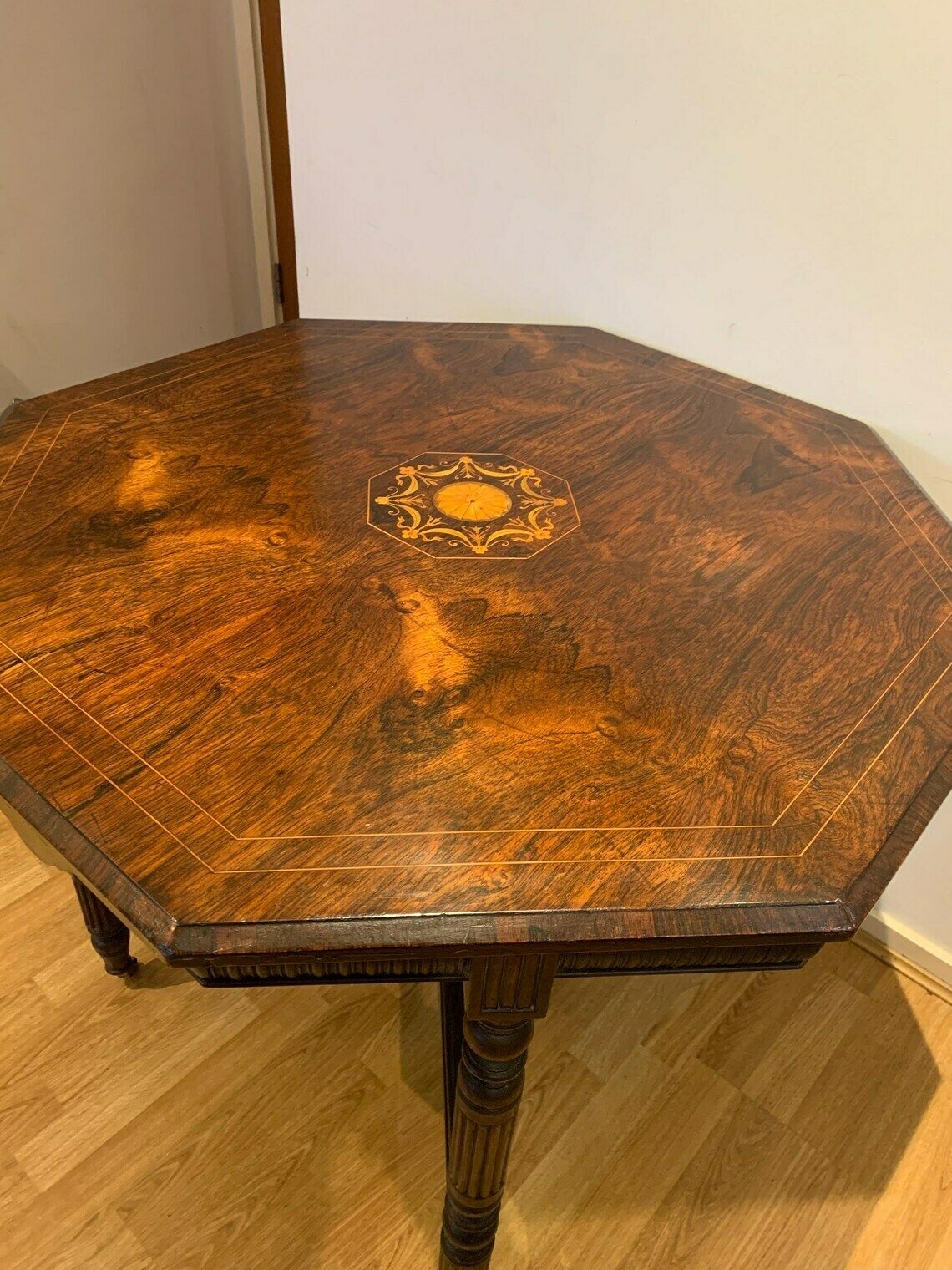 Antique Victorian Rosewood Centre Table With Inlay  Circa 1880's photo furniture