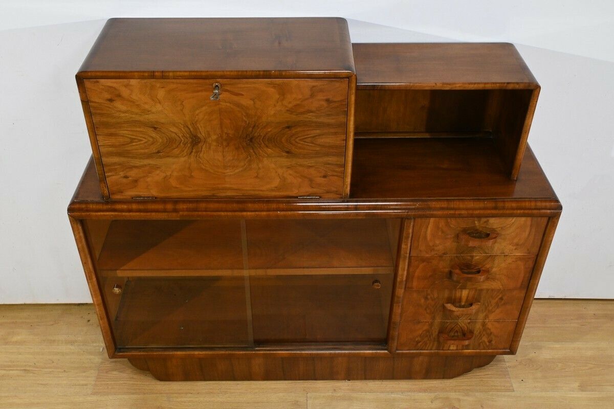 Rurka Glass Furniture In Burl Walnut, Art Deco – 1940 photo 1830.0
