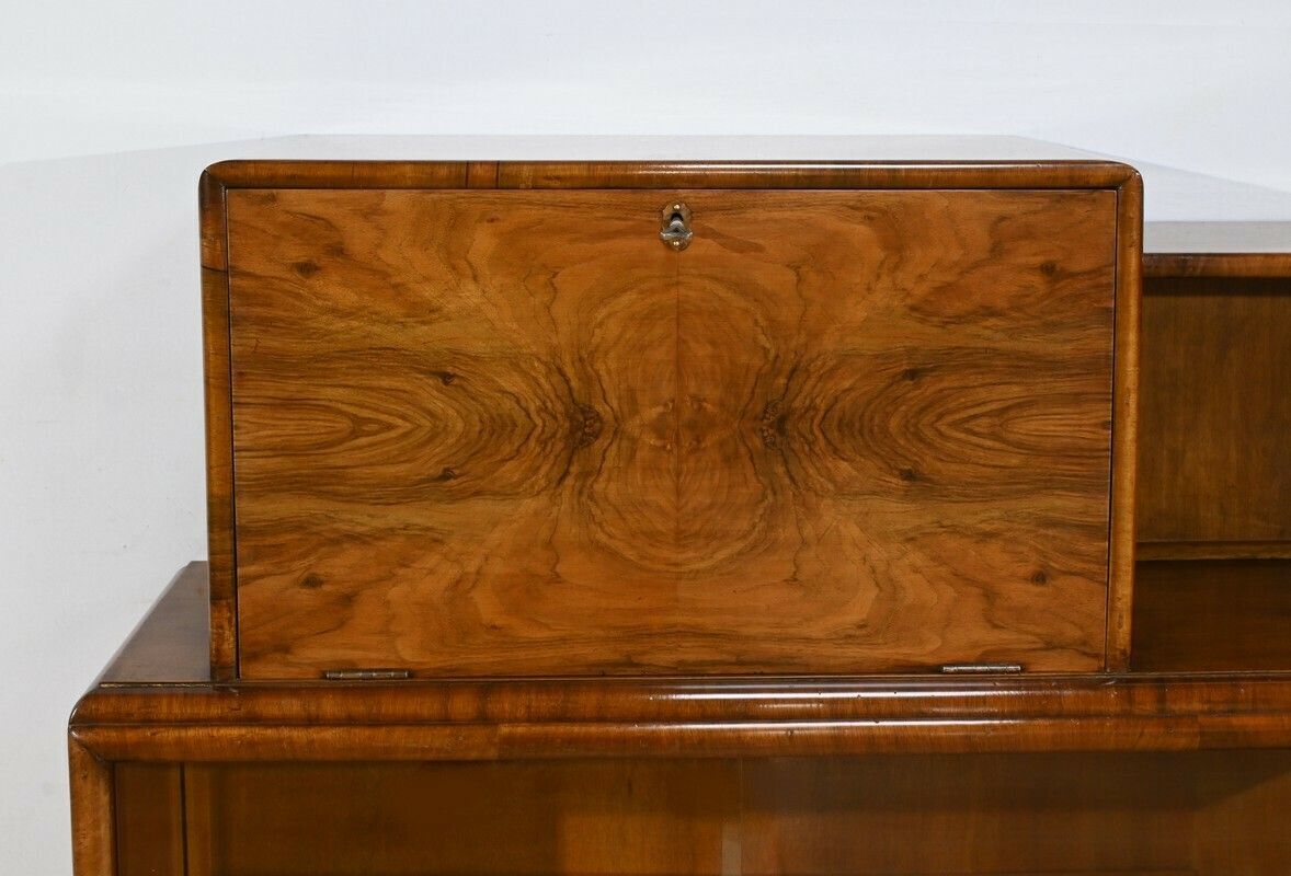 Rurka Glass Furniture In Burl Walnut, Art Deco – 1940 photo vinterior