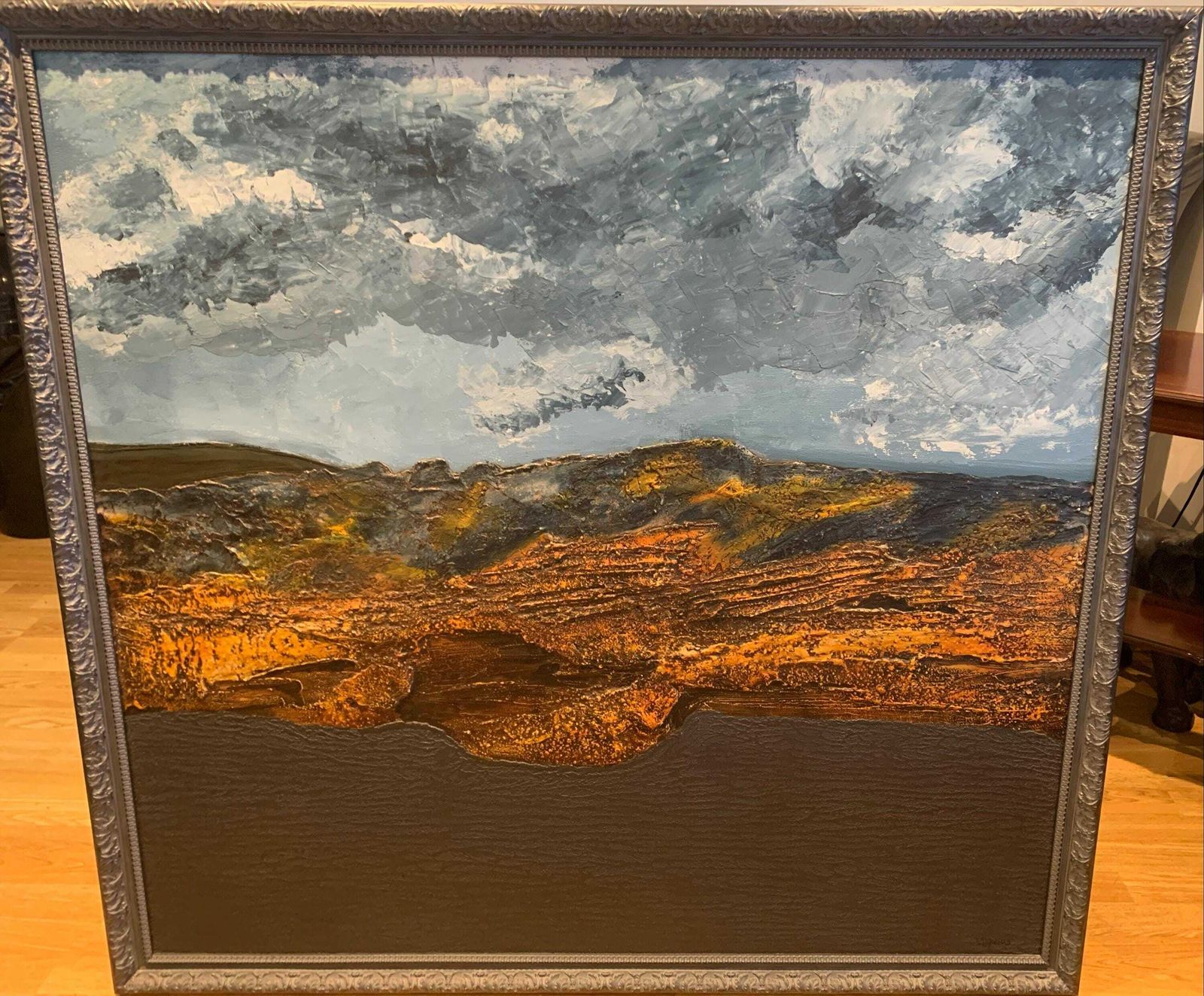 Very Large Original Oil Painting By Gustavo Vasquez King Of 'Cabo Cope' Murcia, Spain, 2003. Spanish Coast.
