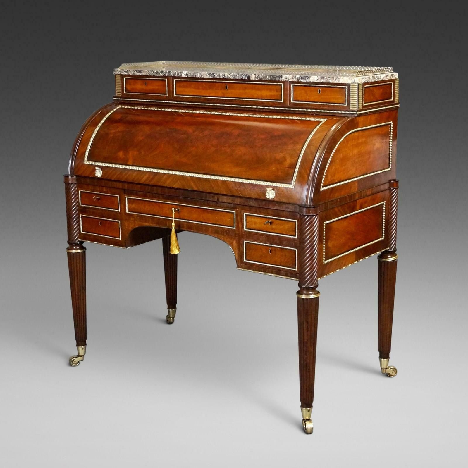 A Superb Cylinder Desk In The Manner Of John Mclean photo for sale