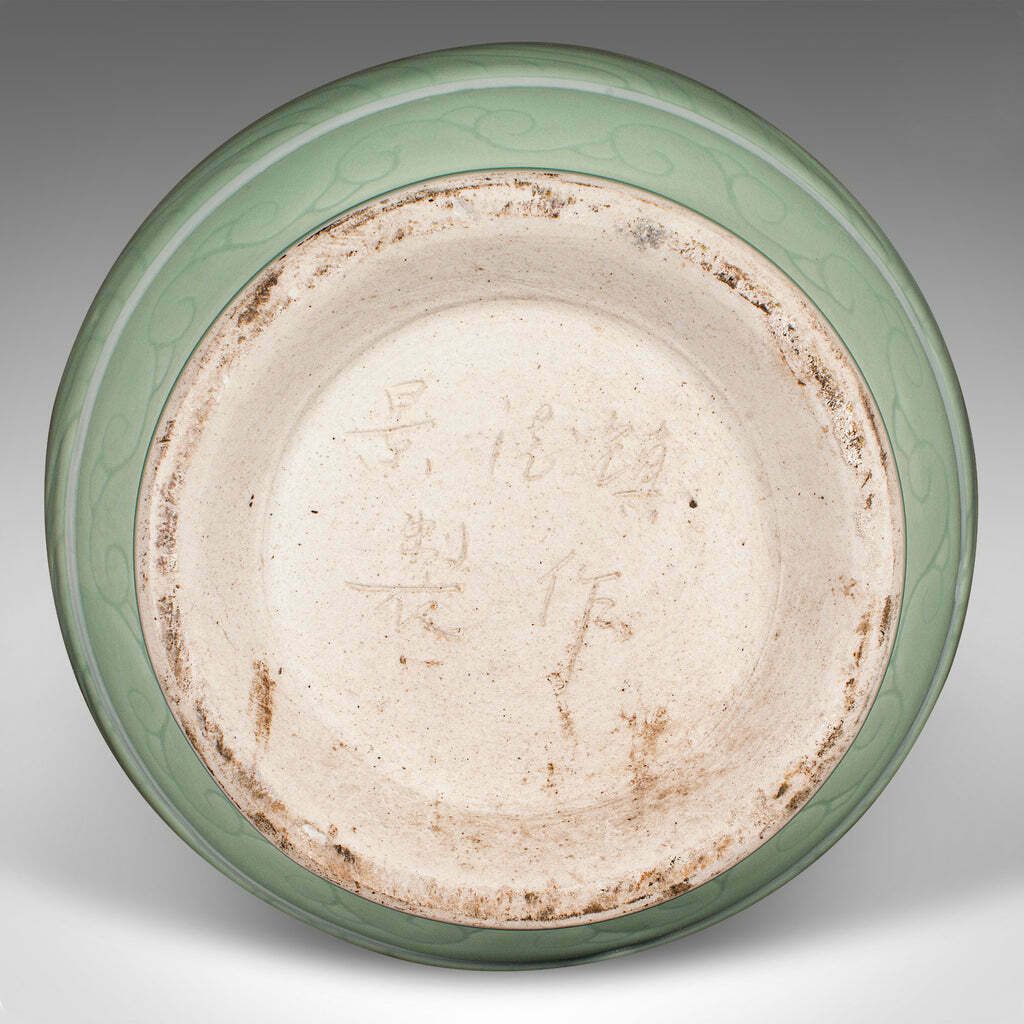 photo furniture Large Antique Flower Bouquet Vase, Chinese, Celadon Ceramic Urn, Victorian, 1900