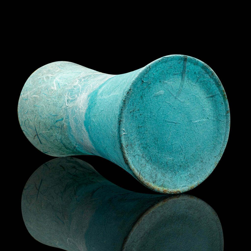 Contemporary Display Vase, English, Art Glass, Flower Sleeve, Straw Silk Finish photo vintage