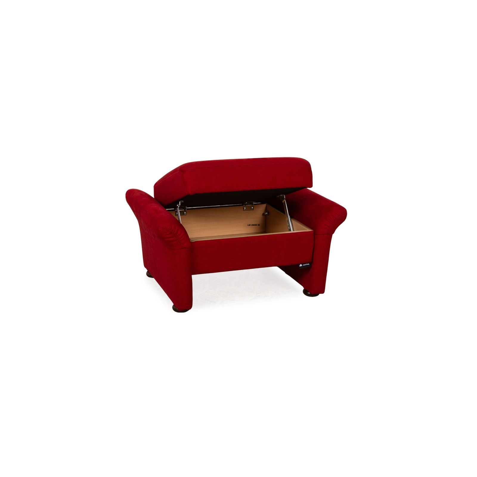 Pouf Himolla en tissu rouge photo vinterior