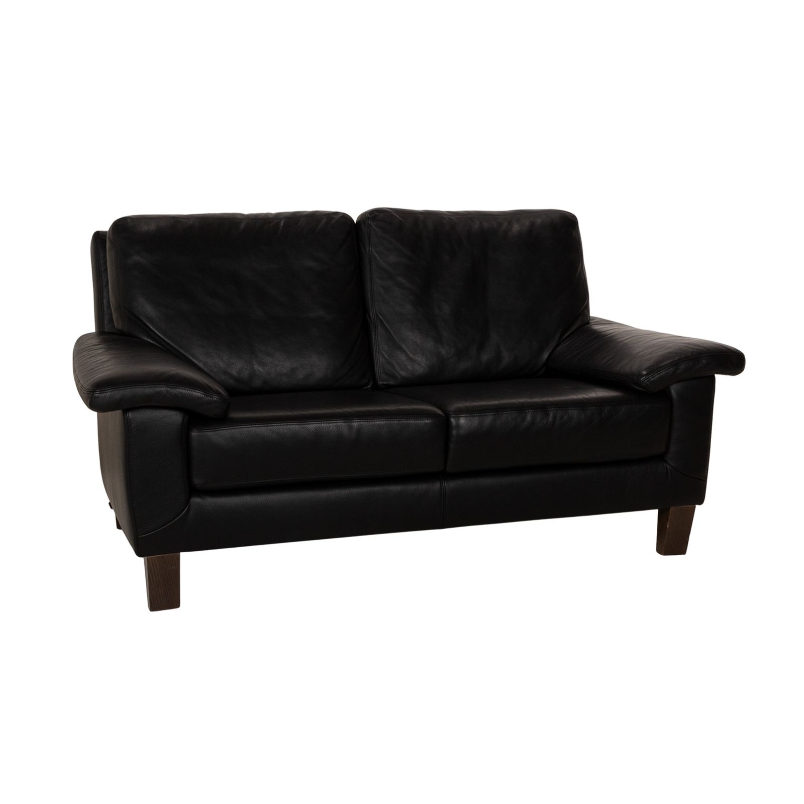 photo furniture Canapé 2 places Willi Schillig en cuir noir