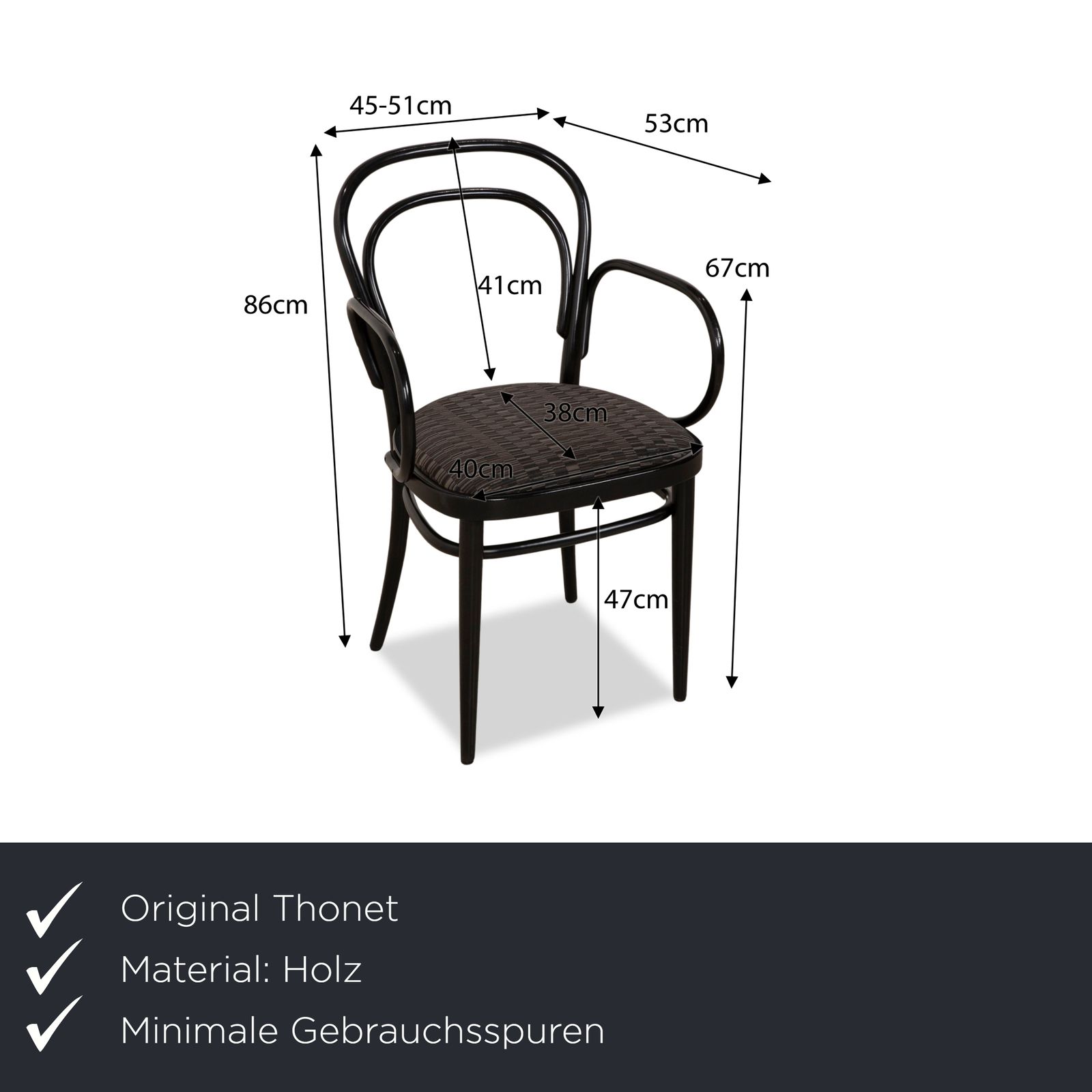 Set Of 6 Thonet 214 Wooden Chairs Black Dining Room Vintage photo furniture