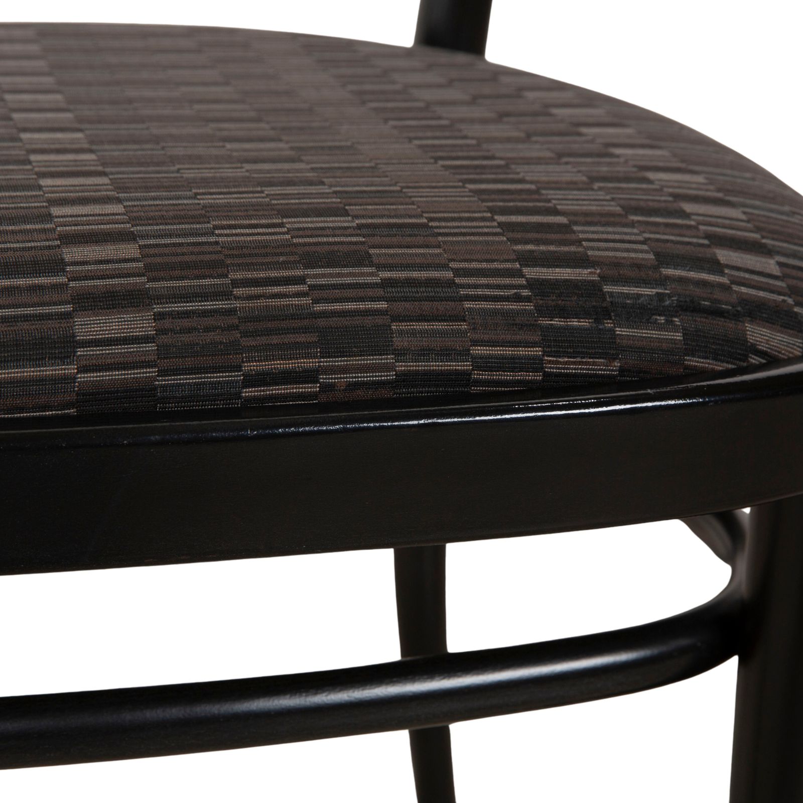 Set Of 6 Thonet 214 Wooden Chairs Black Dining Room Vintage photo for sale