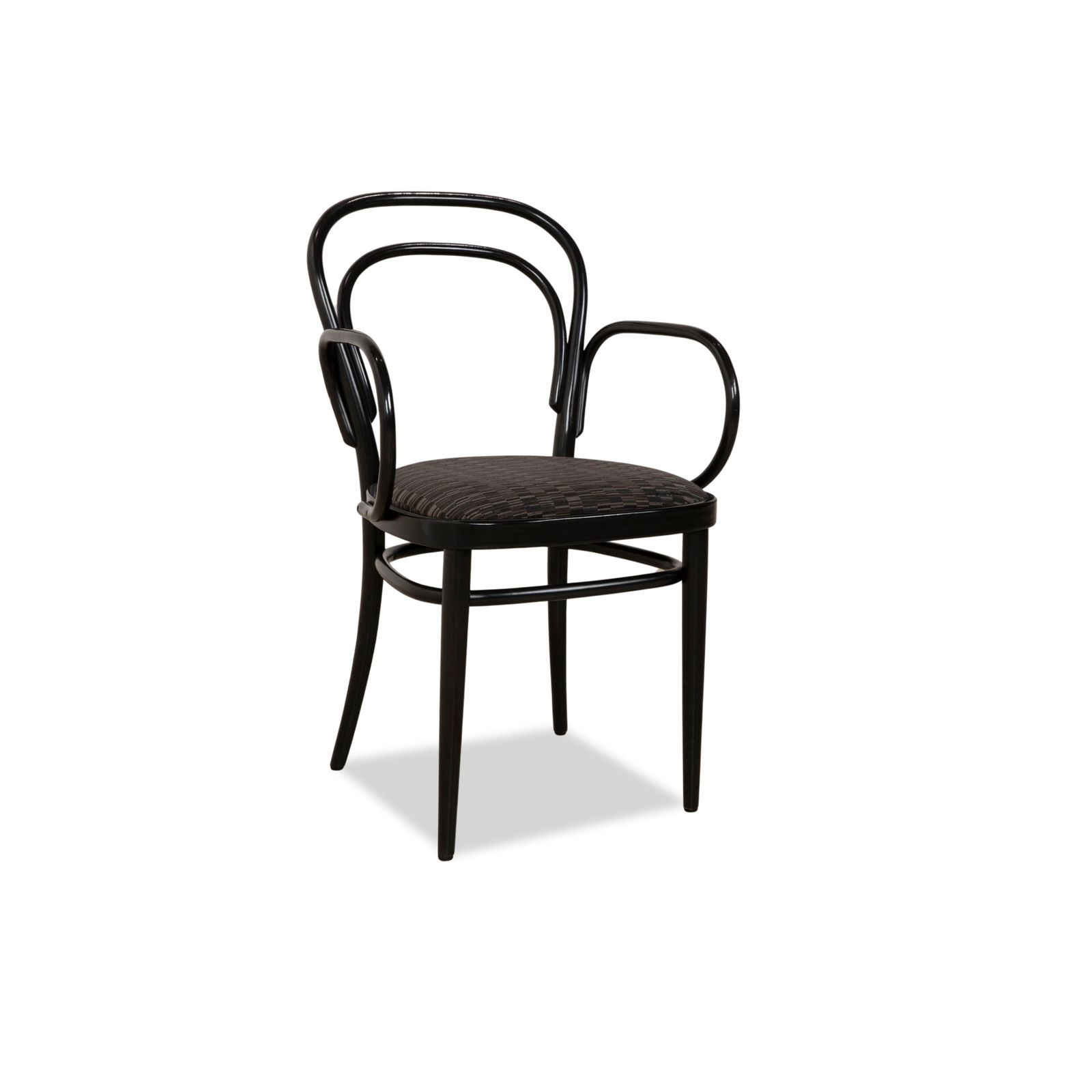 Furniture Set Of 6 Thonet 214 Wooden Chairs Black Dining Room Vintage photo