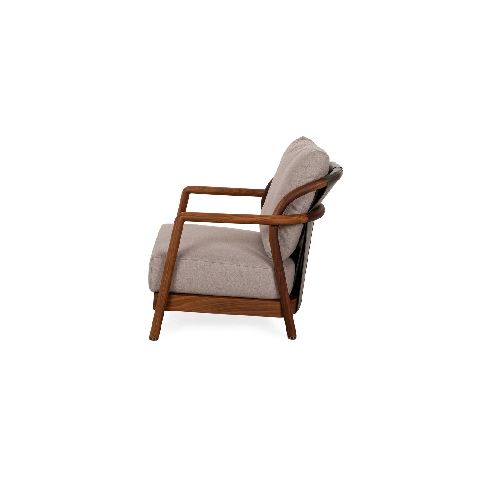 Mobilier Fauteuil Flexform Crono en tissu gris, sur structure en bois photo