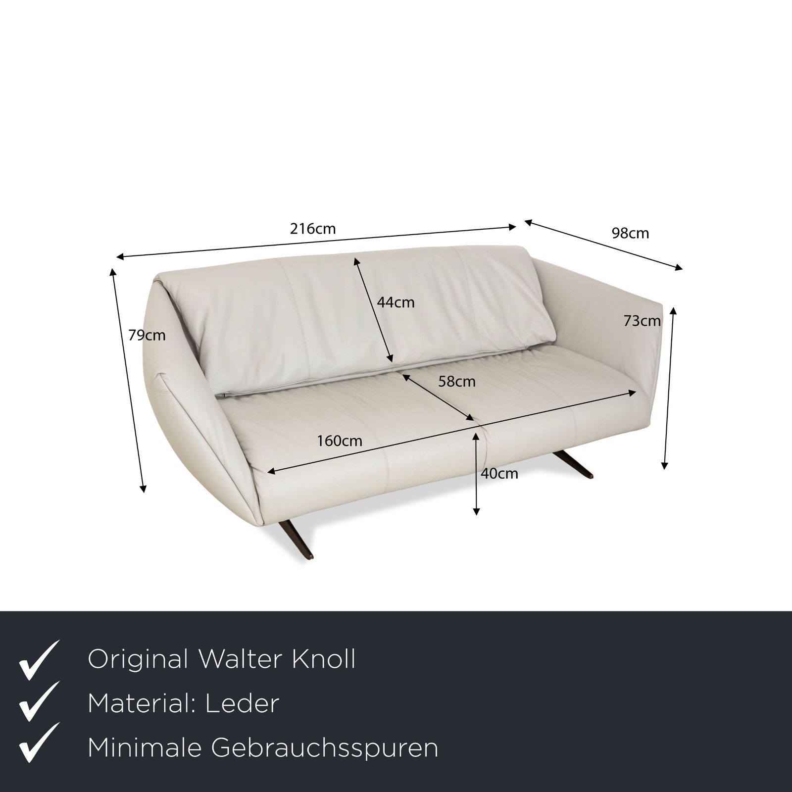 Canapé Walter Knoll Bundle en cuir gris clair, 3 places photo furniture
