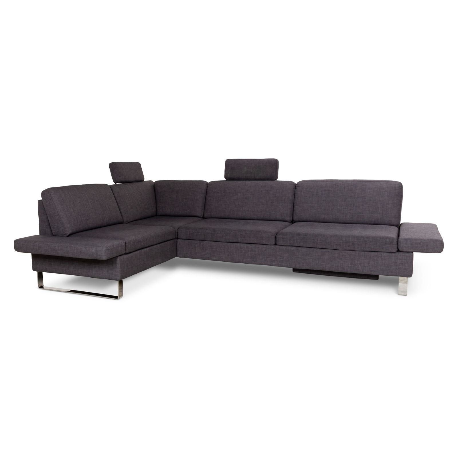 photo for sale Canapé d'angle Brühl Alba en tissu gris, fonction manuelle