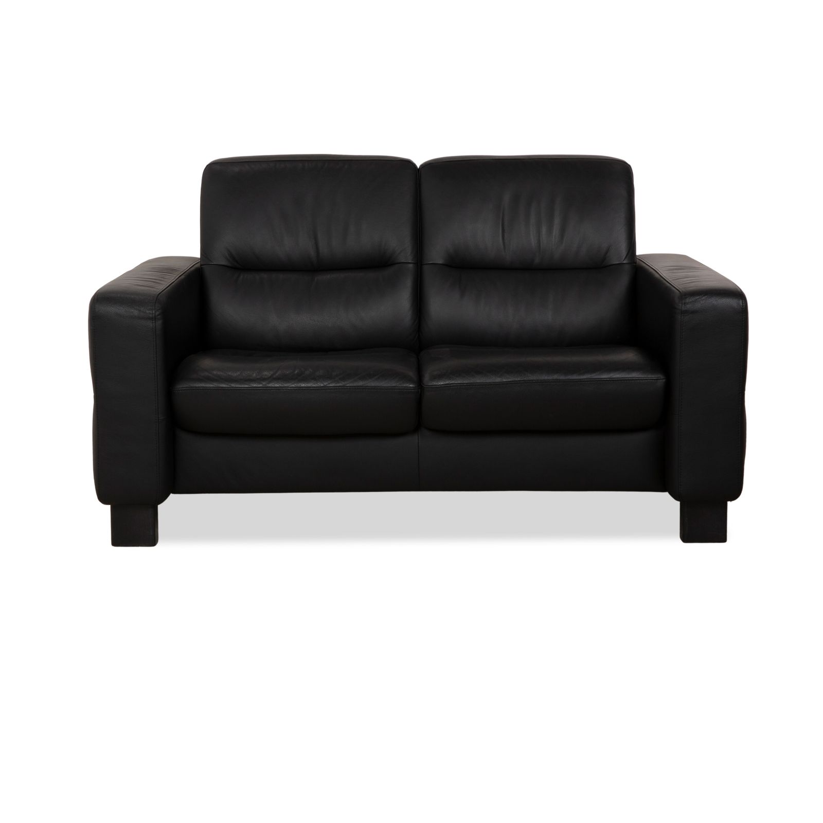 Stressless Wave Leren Tweezitsbank Zwart – Handmatige Functie