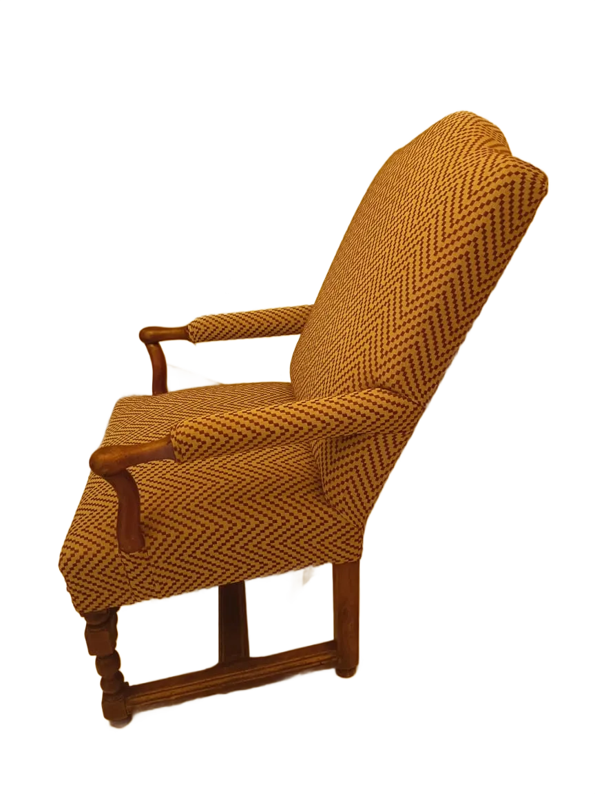 Armchair With Comfortable Reclining Solid Wood Frame photo for sale