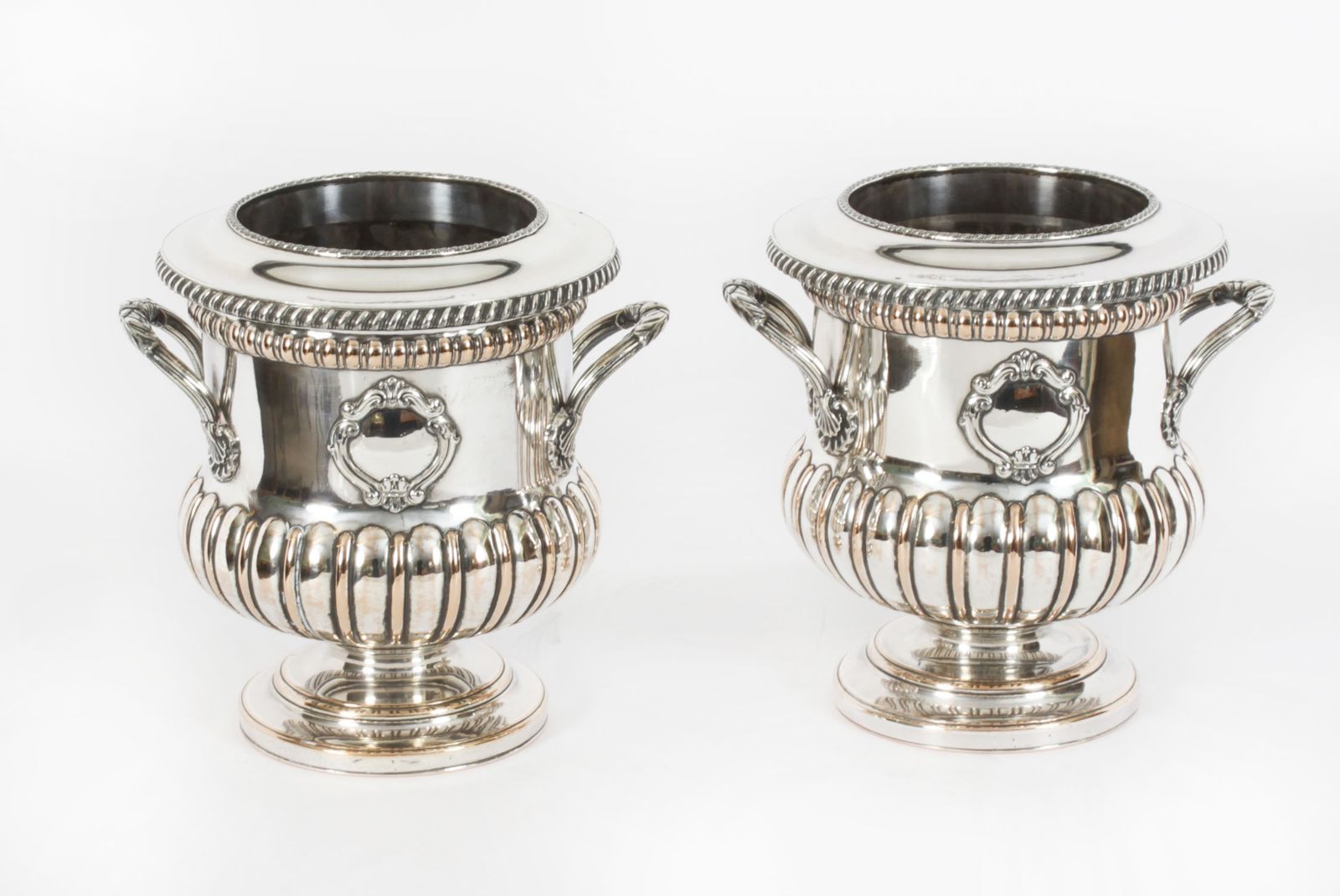 photo buy Antique Pair Of English Old Sheffield Plate Wine Coolers18th Century