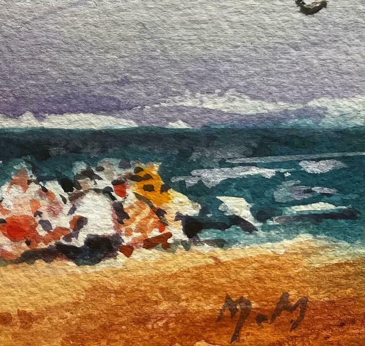 Unknownfrench Impressionist Landscape Holiday Makers Enjoying A Day At The Sea20th Century photo 306.0