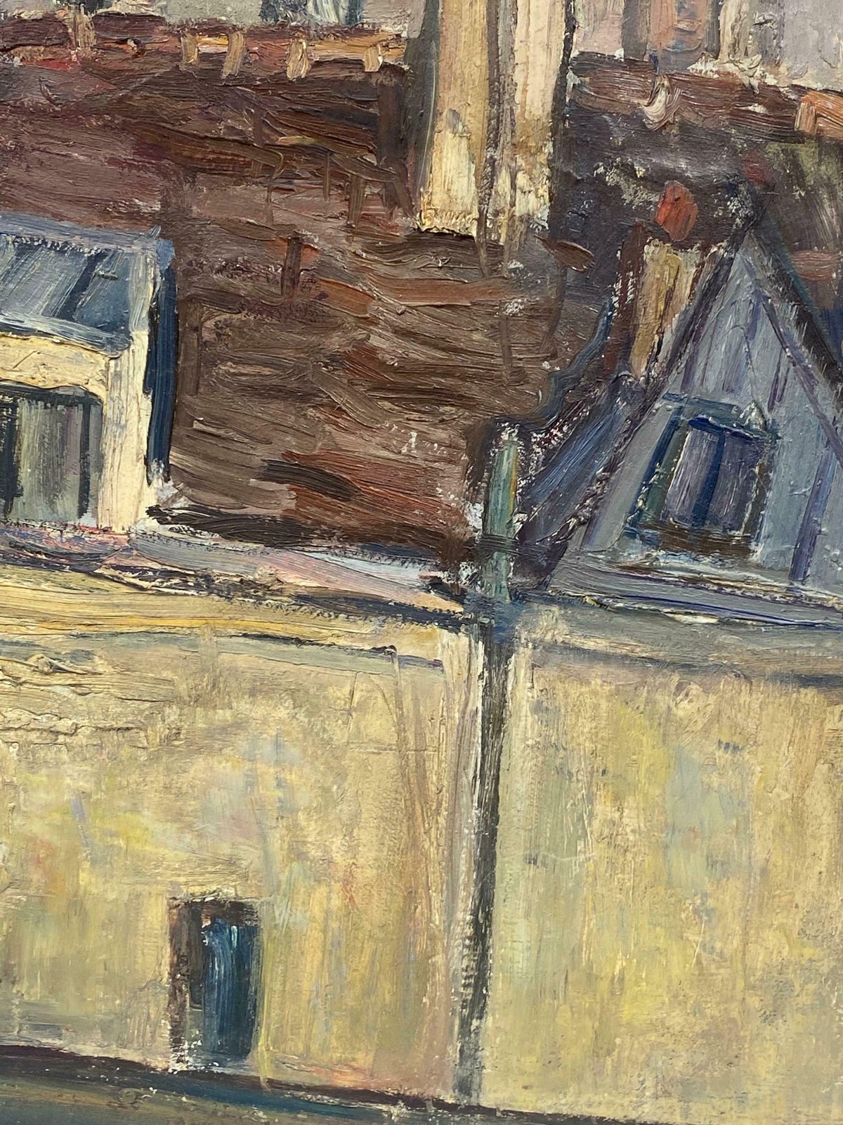 édouard Righetti (1924 2001)rue Jacob Paris Rooftops 1950 Superb Original French Post Impressionist Oil 1950's photo 1428.0
