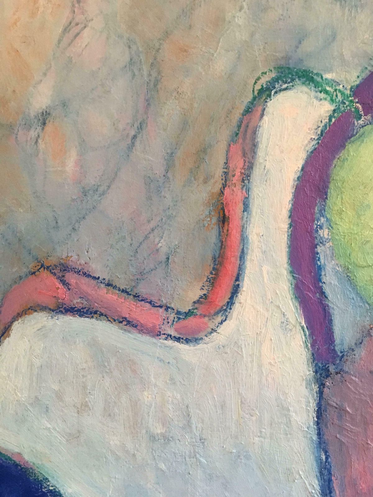 Akos Birohuge Multicoloured French Abstract Cubist Figures Dancing Original Oil Painting 2006 photo 1989.0