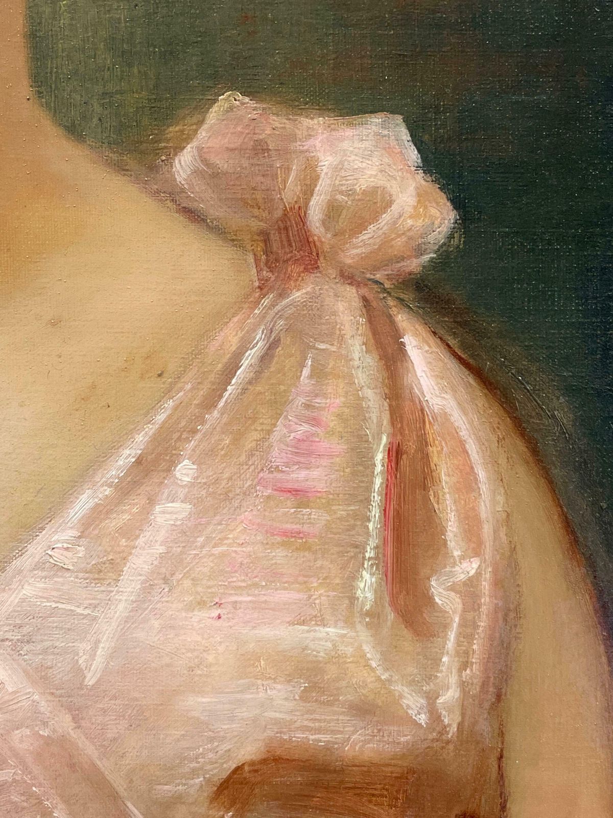 French Belle Epoqueoriginal 1890s French Belle Epoque Period Signed Oil Portrait Lady In Pink Dressc. 1893 photo vinterior
