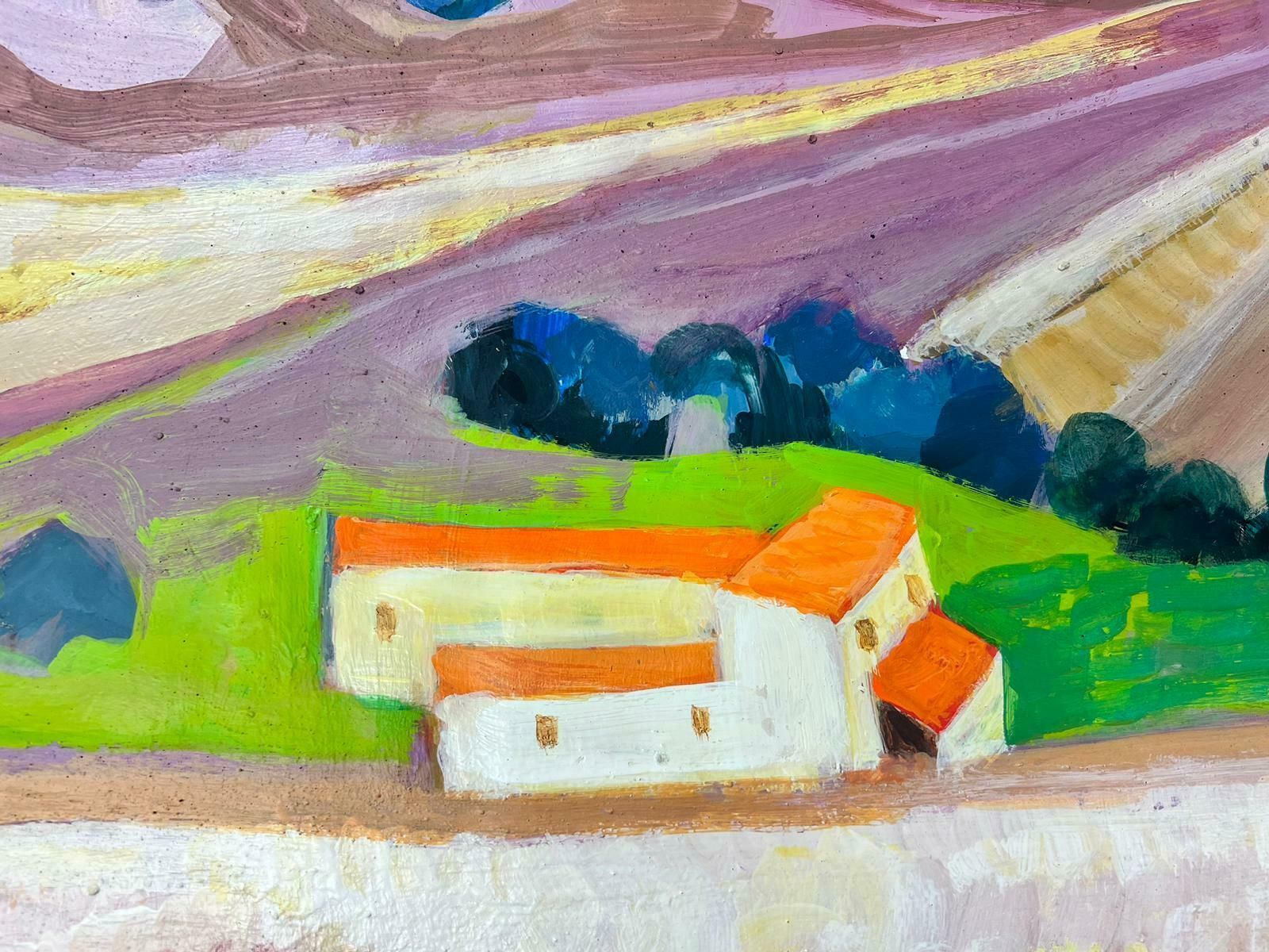 Huguette Ginet Lasnier Lavender Fields Provence Original French Modernist Contemporary Paintingc. 2000's photo Art