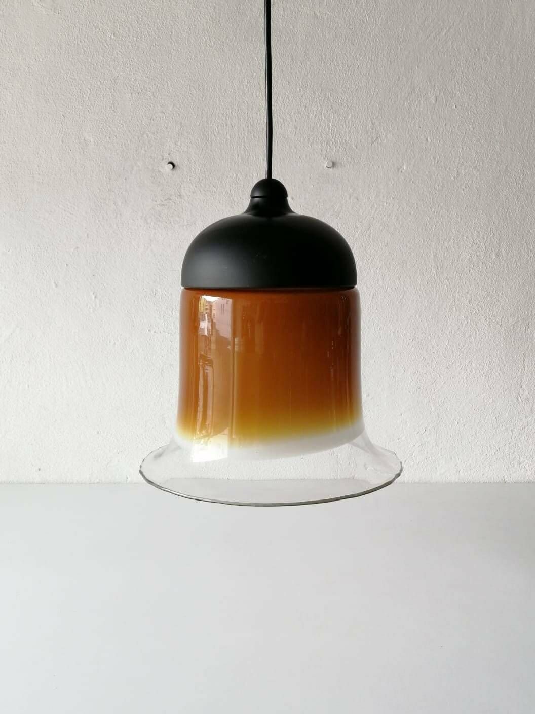 Peill Putzler Beautiful Caramel Glass Pendant Lamp, 1960s Germany