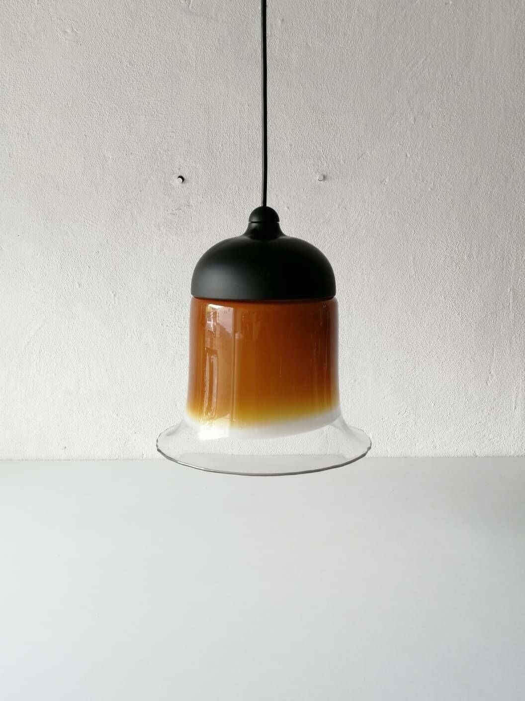 Peill Putzler Beautiful Caramel Glass Pendant Lamp, 1960s Germany photo for sale