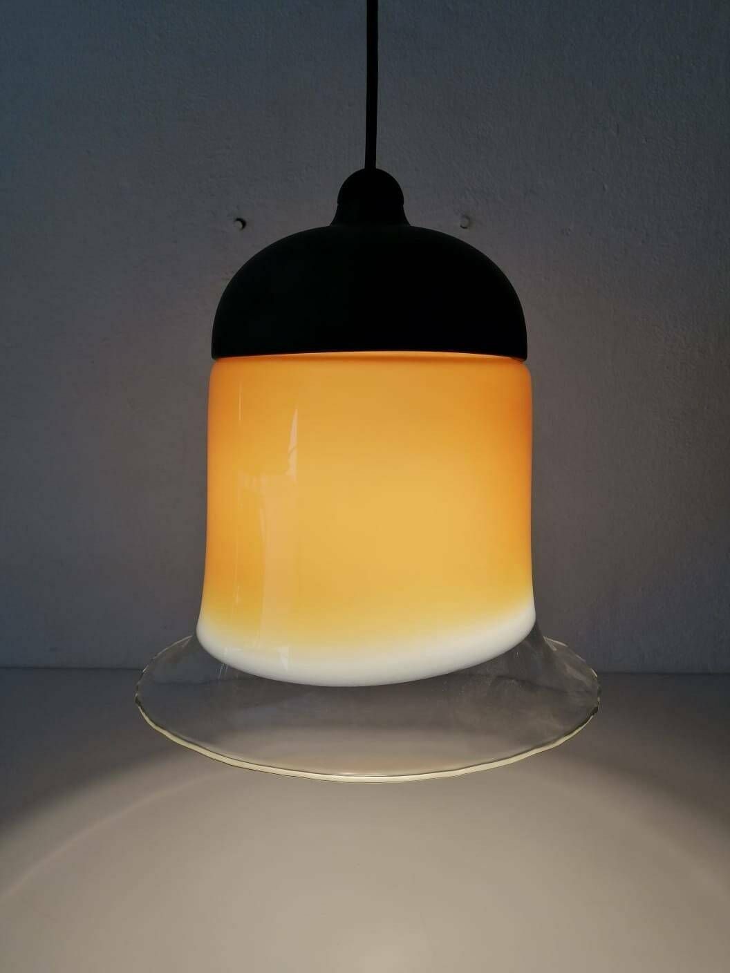 Peill Putzler Beautiful Caramel Glass Pendant Lamp, 1960s Germany photo vinterior