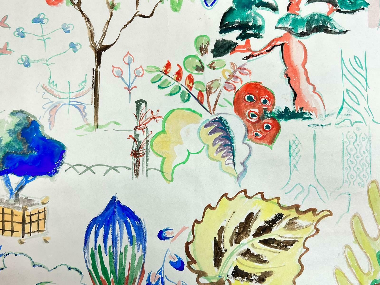 Josine Vignonmid Century French Illustration Sketches Of Outdoor Wildlife 1960's photo Art