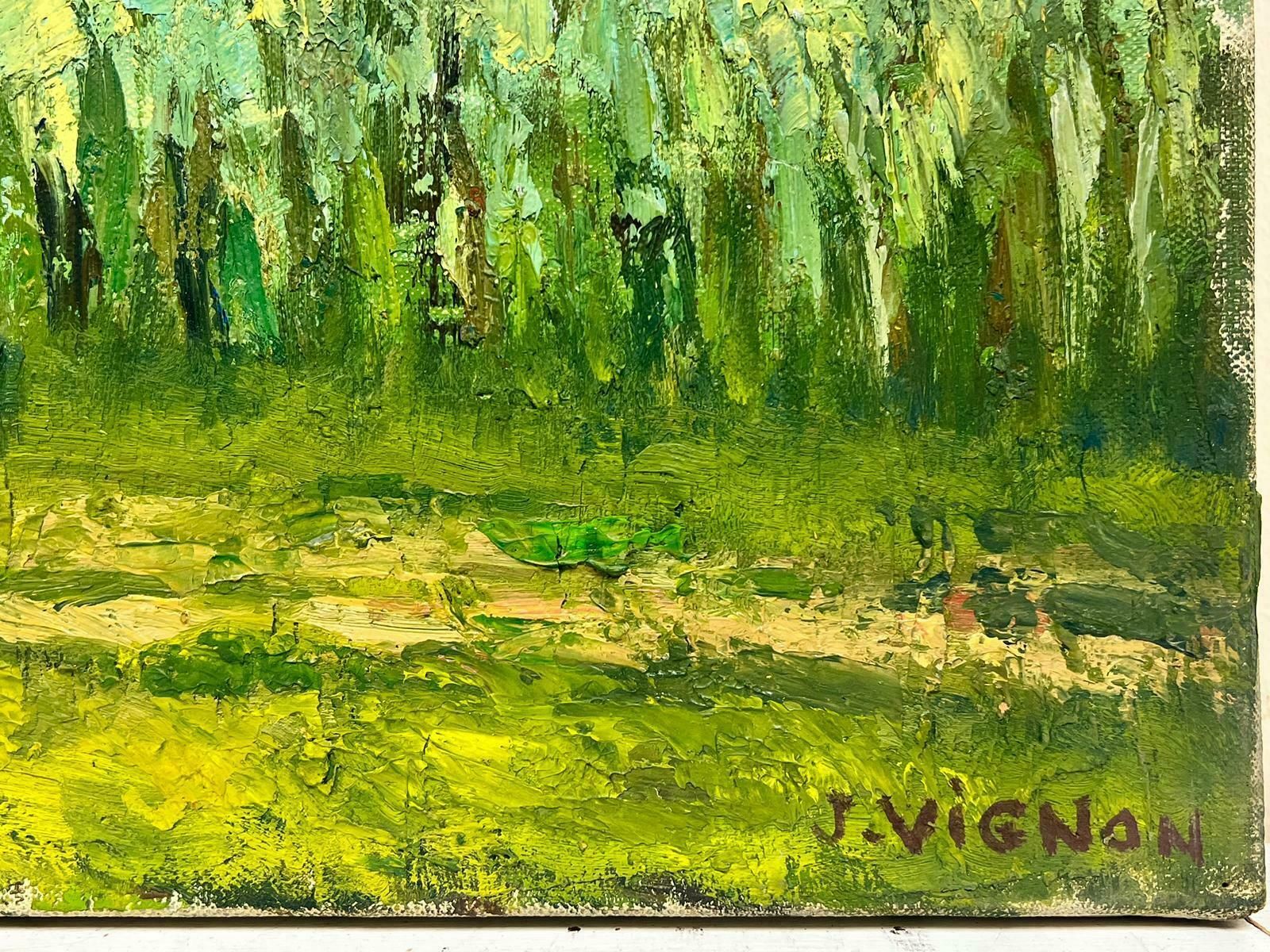 Josine Vignonbrooding Atmospheric Green Landscape Huge 1960s French Post Impressionist Oil1960's photo vinterior