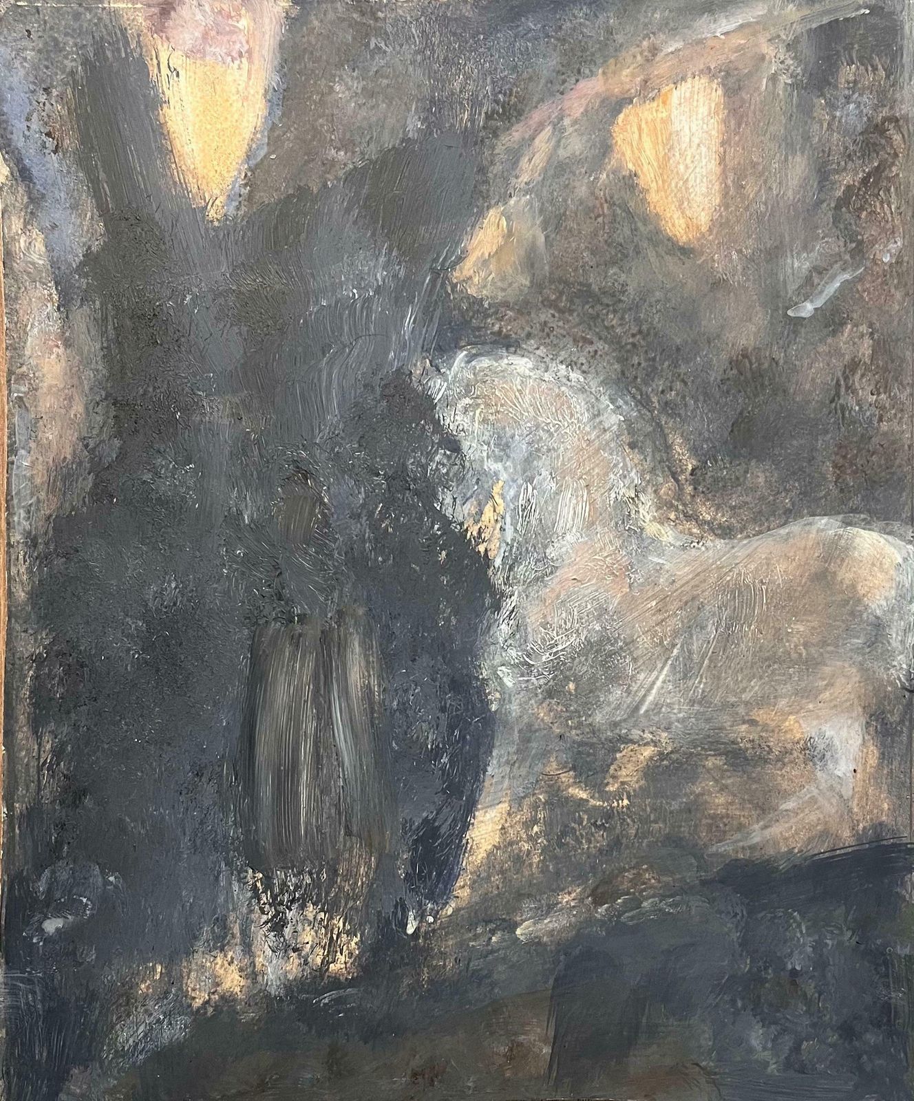 Robert Ladouoriginal French Abstract Artwork Of A Horse In A Forest Setting20th Century