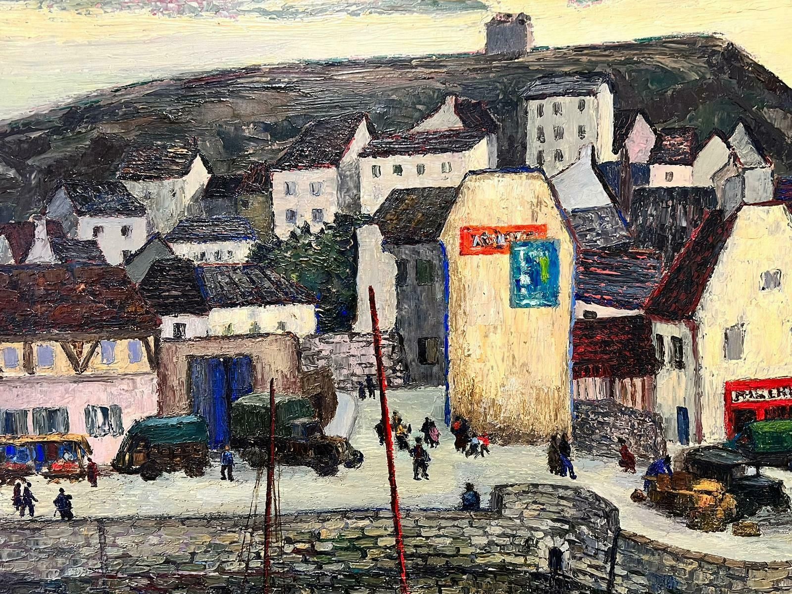 Josine Vignonport En Bessin Normandy Coastline Large 1960’s French Post Impressionist Oil1960's photo vinterior