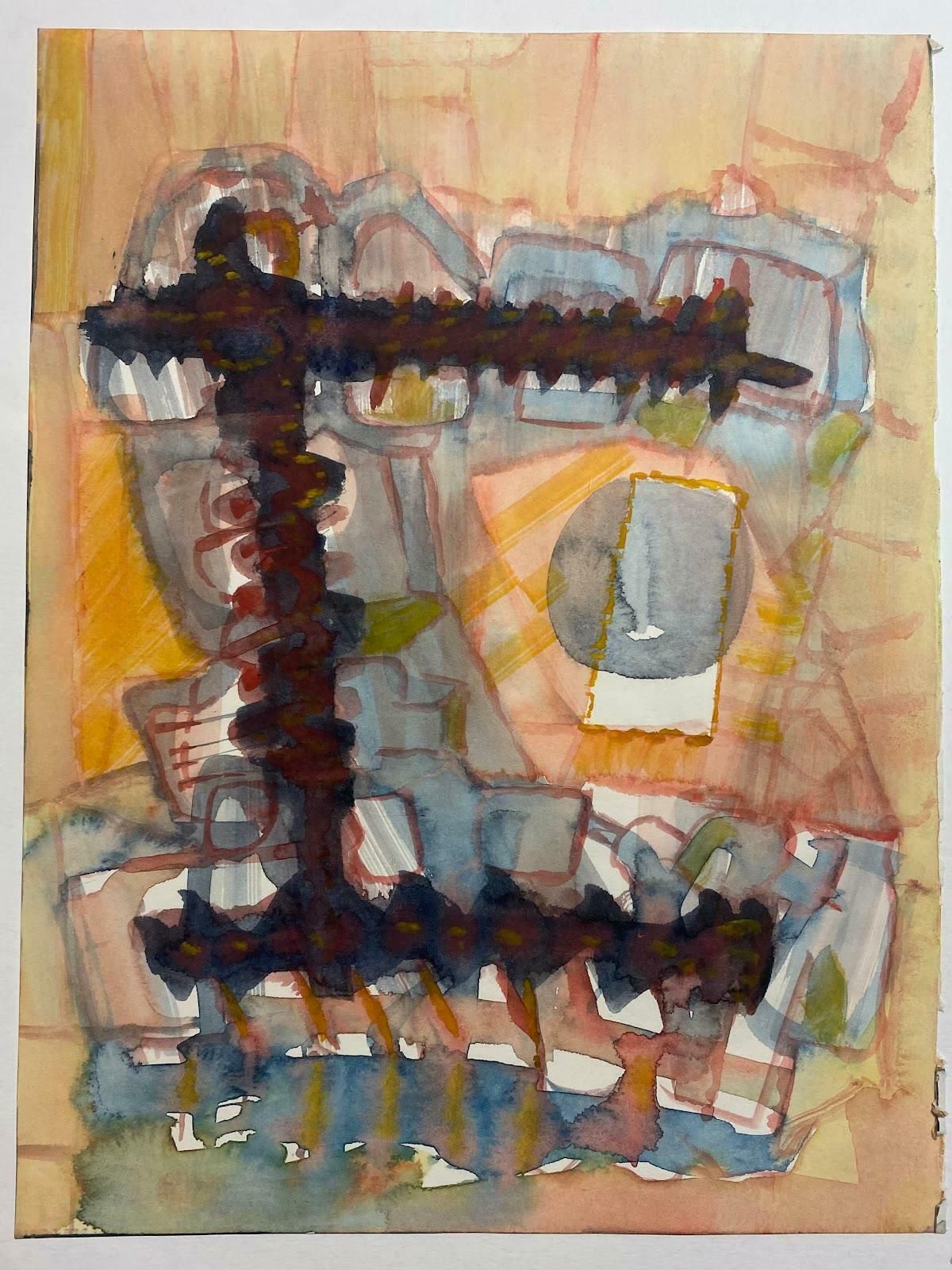 Jacques Coulais (1955 2011)french Expressionist Abstract Original Painting Artists Studio Provenancemid 20th Century photo furniture