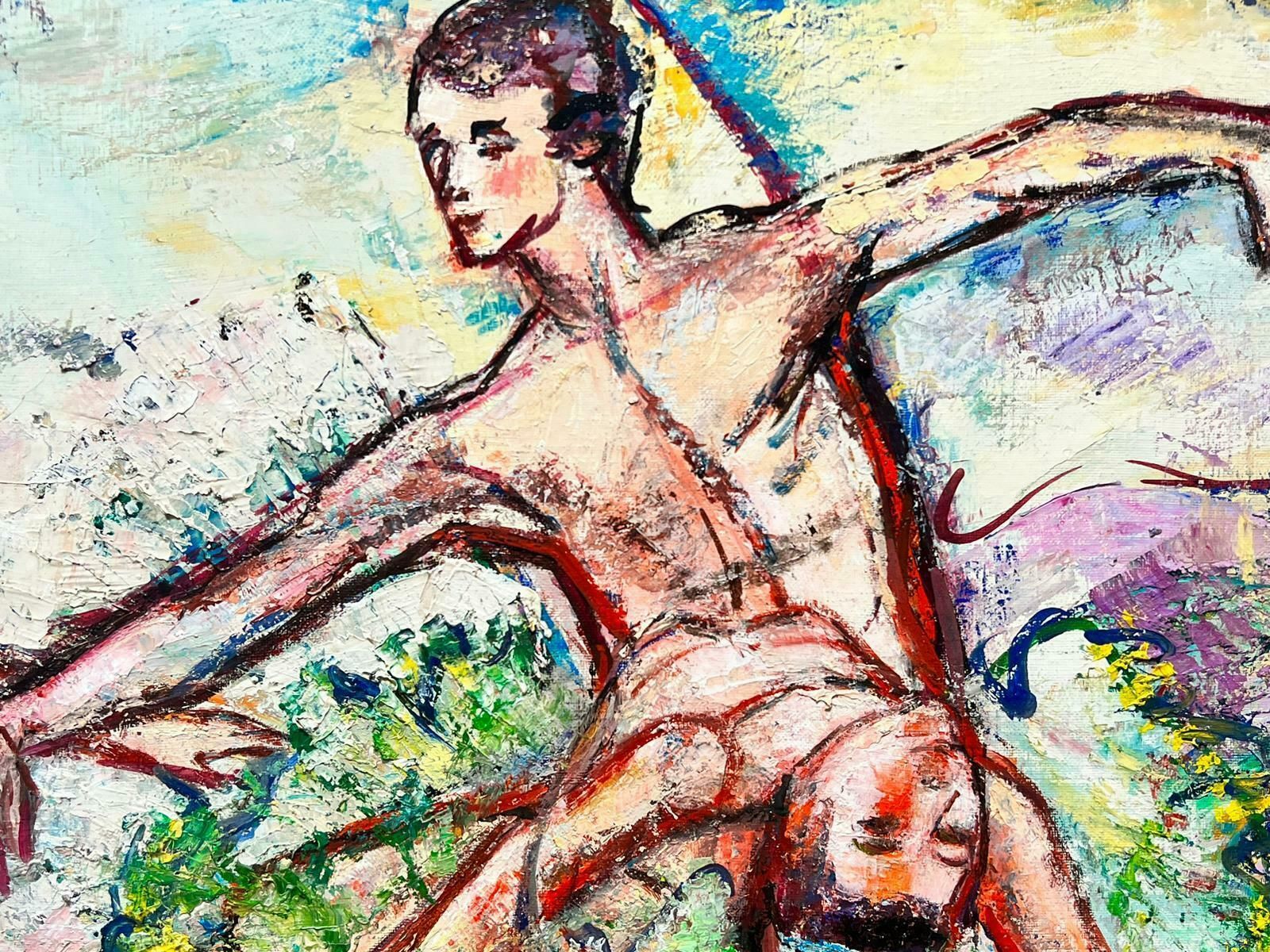 Maria Tort Xirauhuge Spanish Contemporary Oil Dancing Ballerina Figures Strong Colors photo vinterior