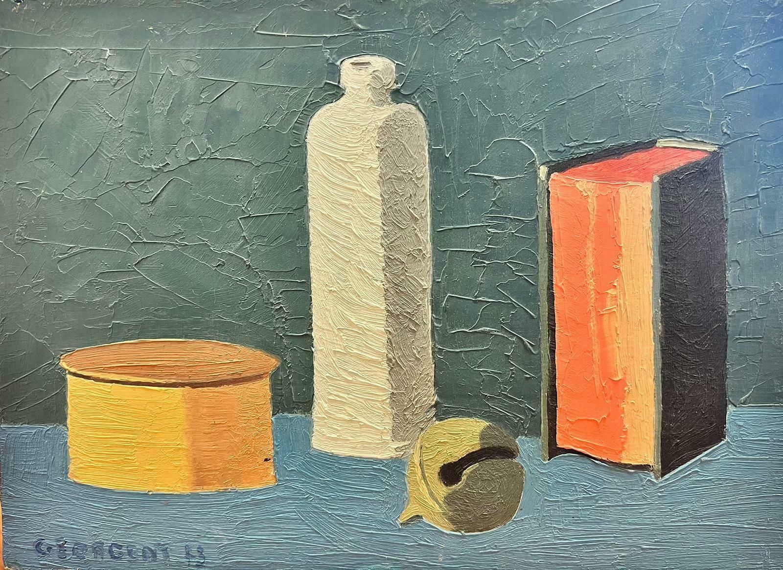Pierre Georgeot1940’s French Tonal Abstract Signed Oil Still Life Objects Superb Quality