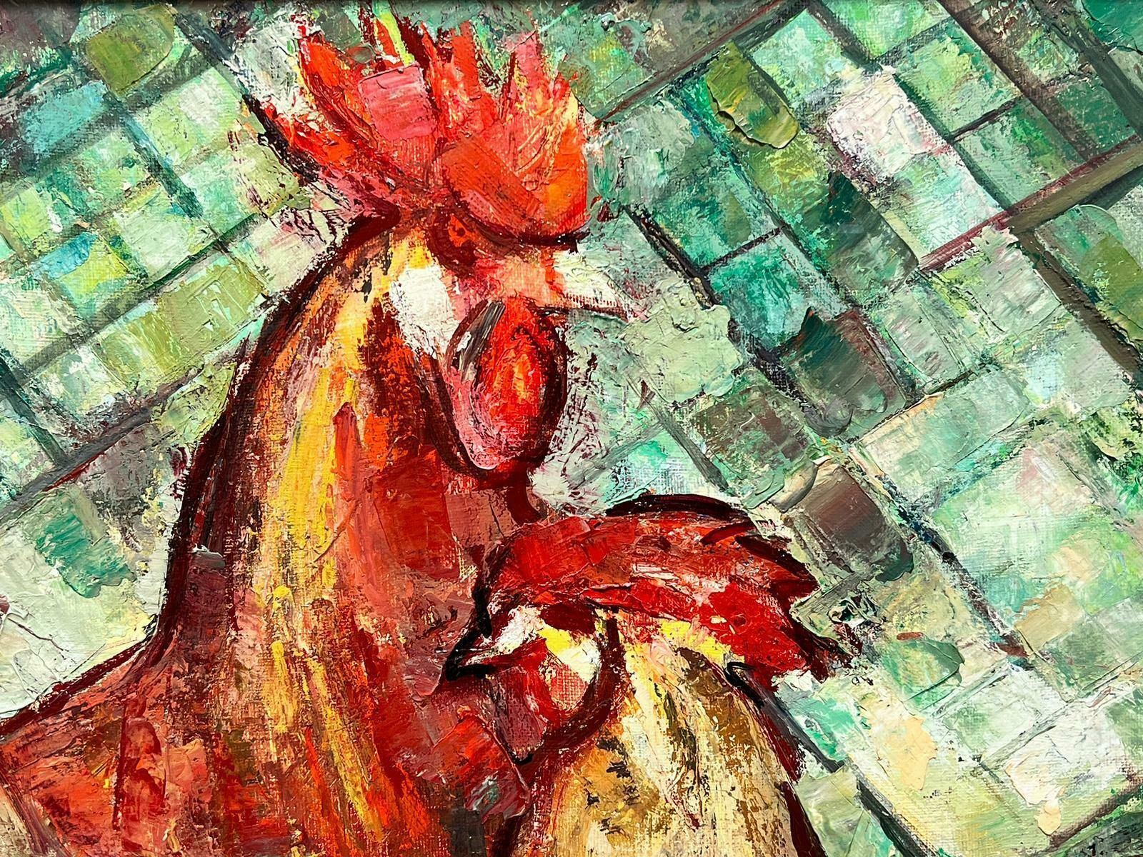 Maria Tort Xirauchickens In A Coop Large Modernist Signed European Painting, Framed photo vinterior