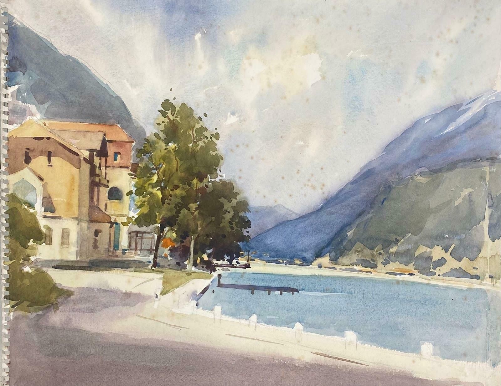 Frank Duffieldbritish Mid 20th Century Impressionist Painting Pontoon On The Lakemid 20th Century photo furniture