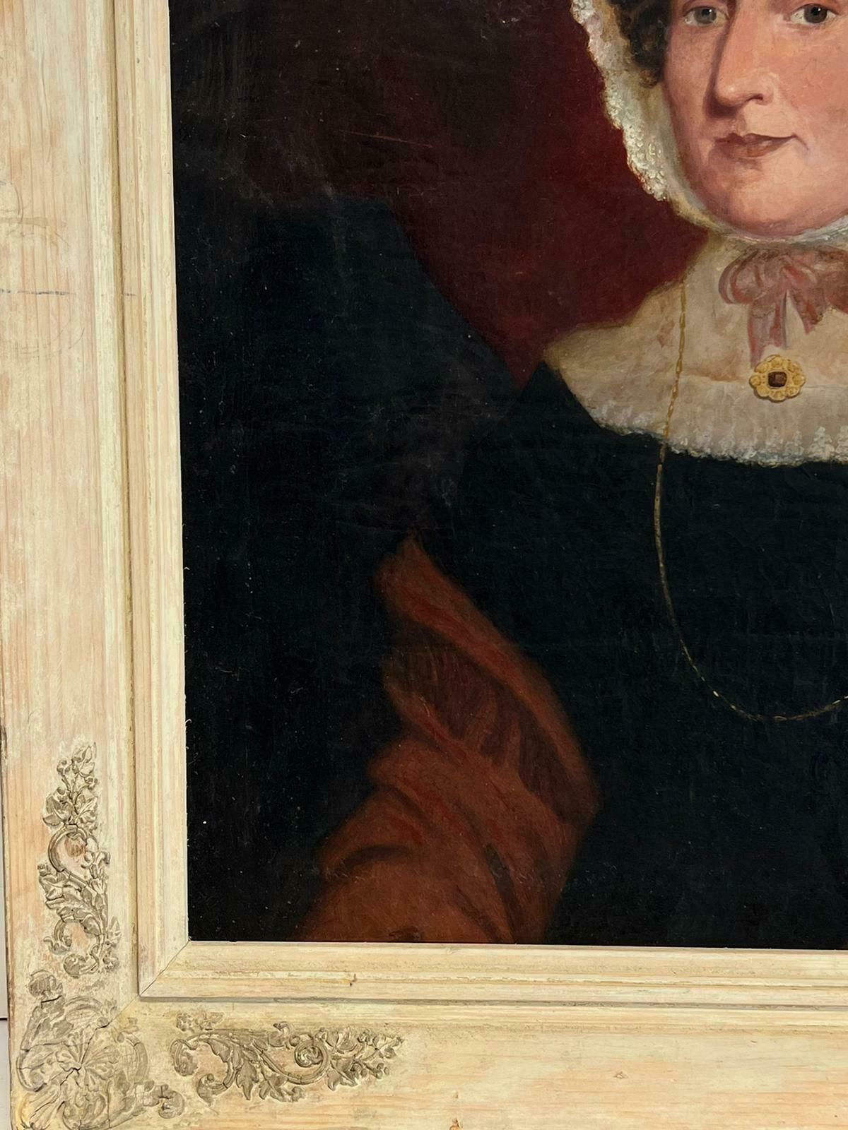 19th Century English School1870’s Victorian English Portrait Of Country House Lady Large Oil On Canvas1870’s photo Art