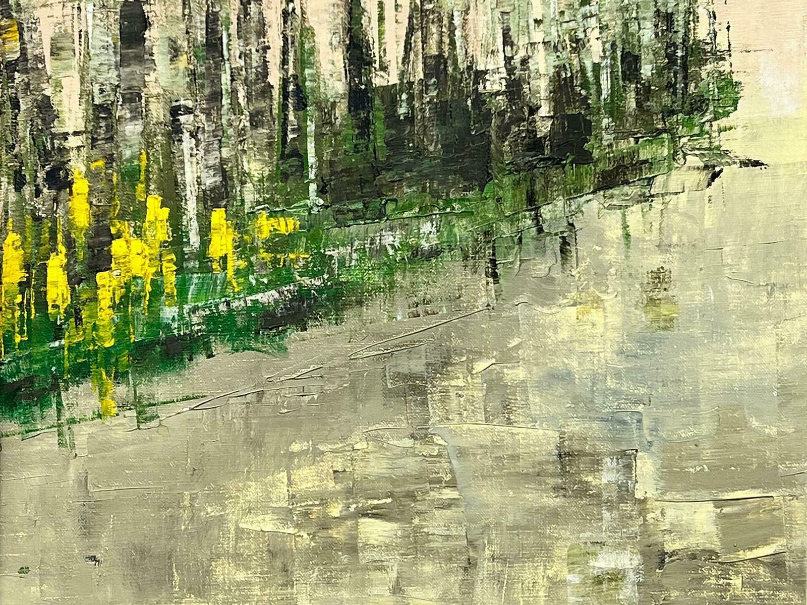 Erika1970’s Huge French Expressionist Green Landscape Avenue Of Trees, Signed Oil C. 1974 photo vintage