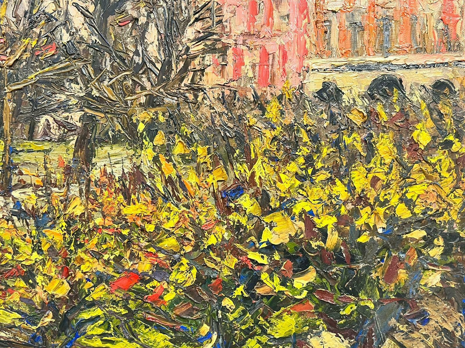 Josine Vignonla Place Des Vosges Paris Gardens 1960’s French Post Impressionist Signed Oil1960's photo Art