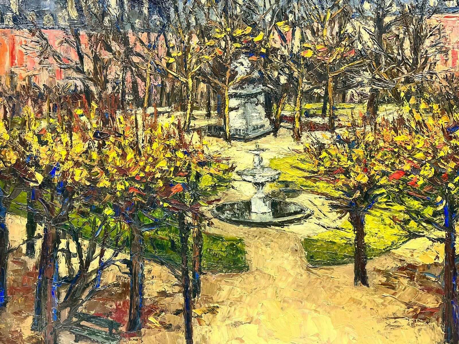 Josine Vignonla Place Des Vosges Paris Gardens 1960’s French Post Impressionist Signed Oil1960's photo vinterior