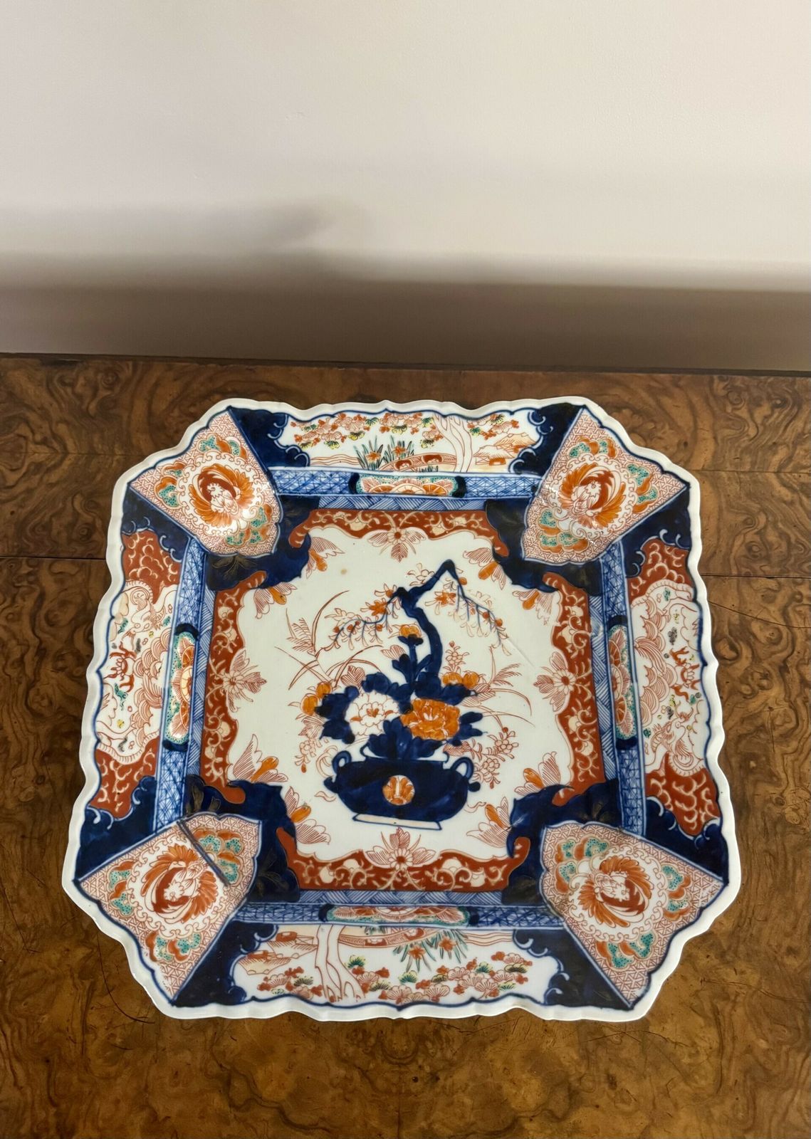 Fantastic Quality Large Antique Japanese Imari Square Plate photo for sale