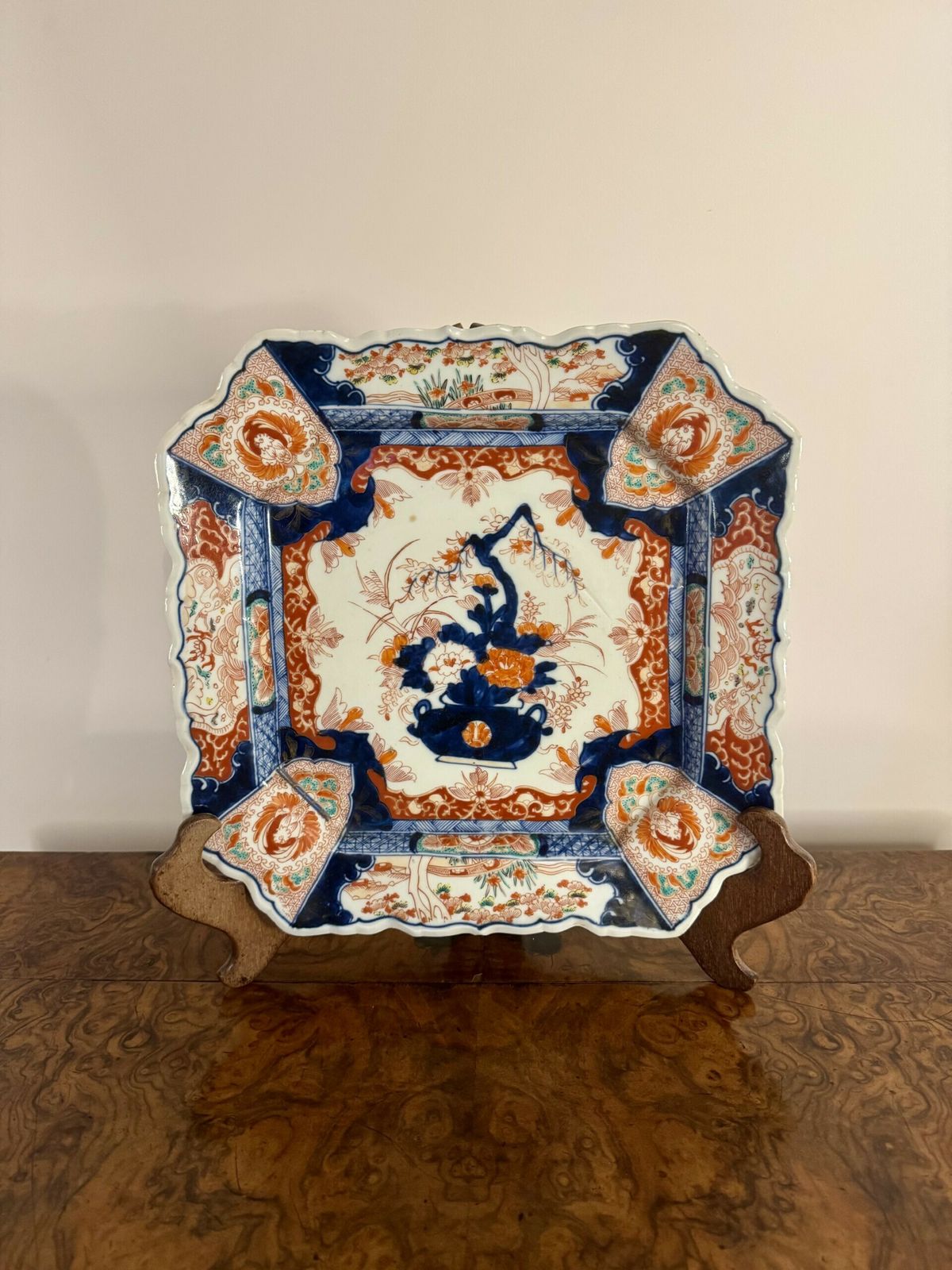 Fantastic Quality Large Antique Japanese Imari Square Plate
