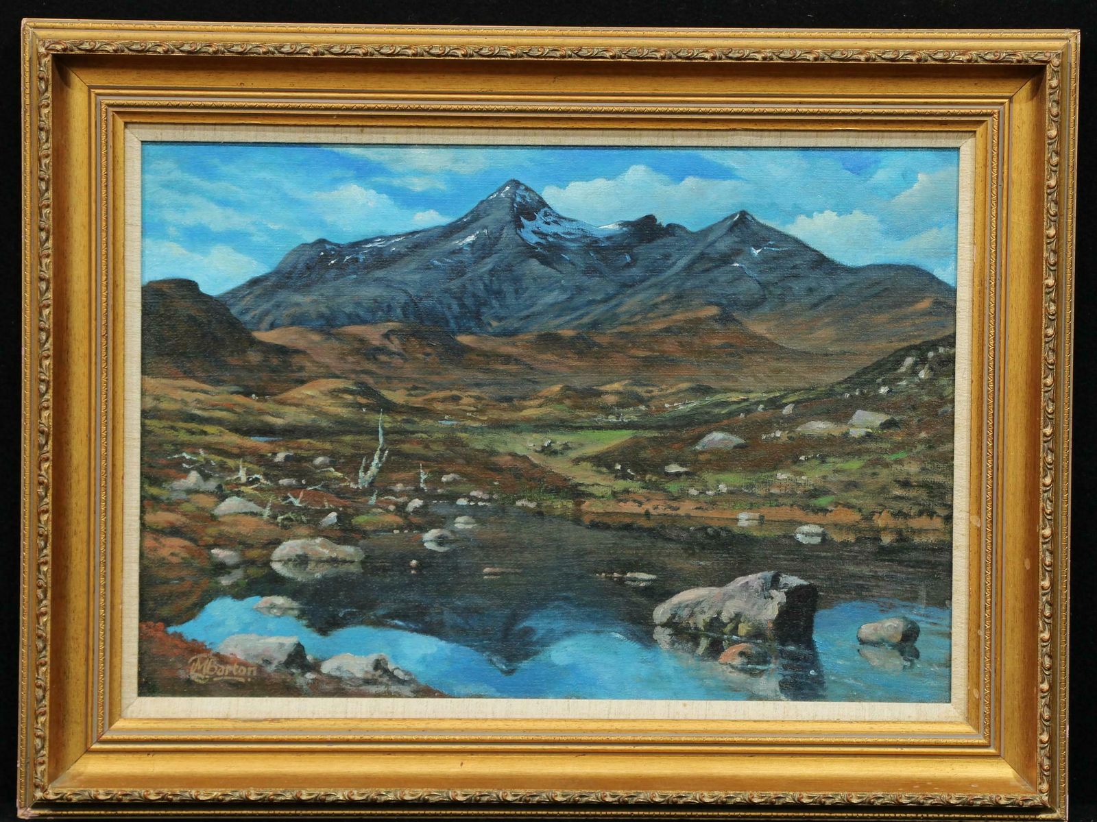 M. Bartonlangdale Lake District Fine English Oil Painting Mountain Landscape photo furniture