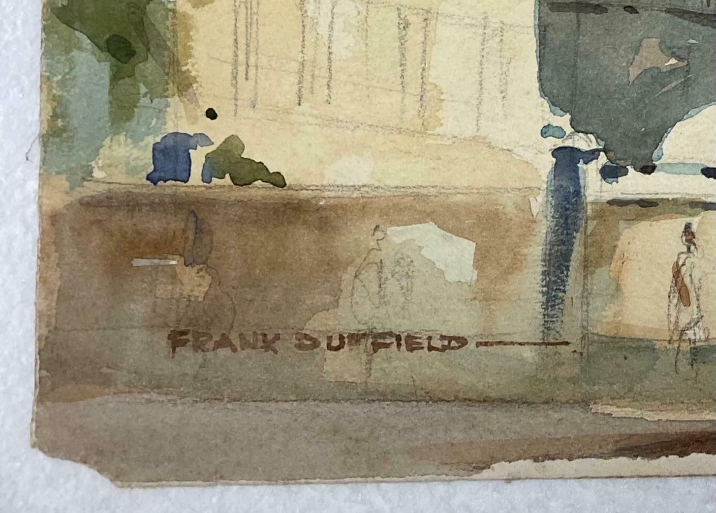 Frank Duffieldbritish Impressionist Painting Peaceful Town On A Summer Day Scenemid 20th Century photo furniture