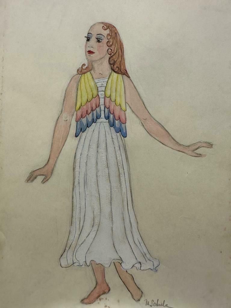 Marjorie Schiele (1913 2008)set Of 9 Figure Illustrations Egyptian Classical Characters Listed American photo for sale