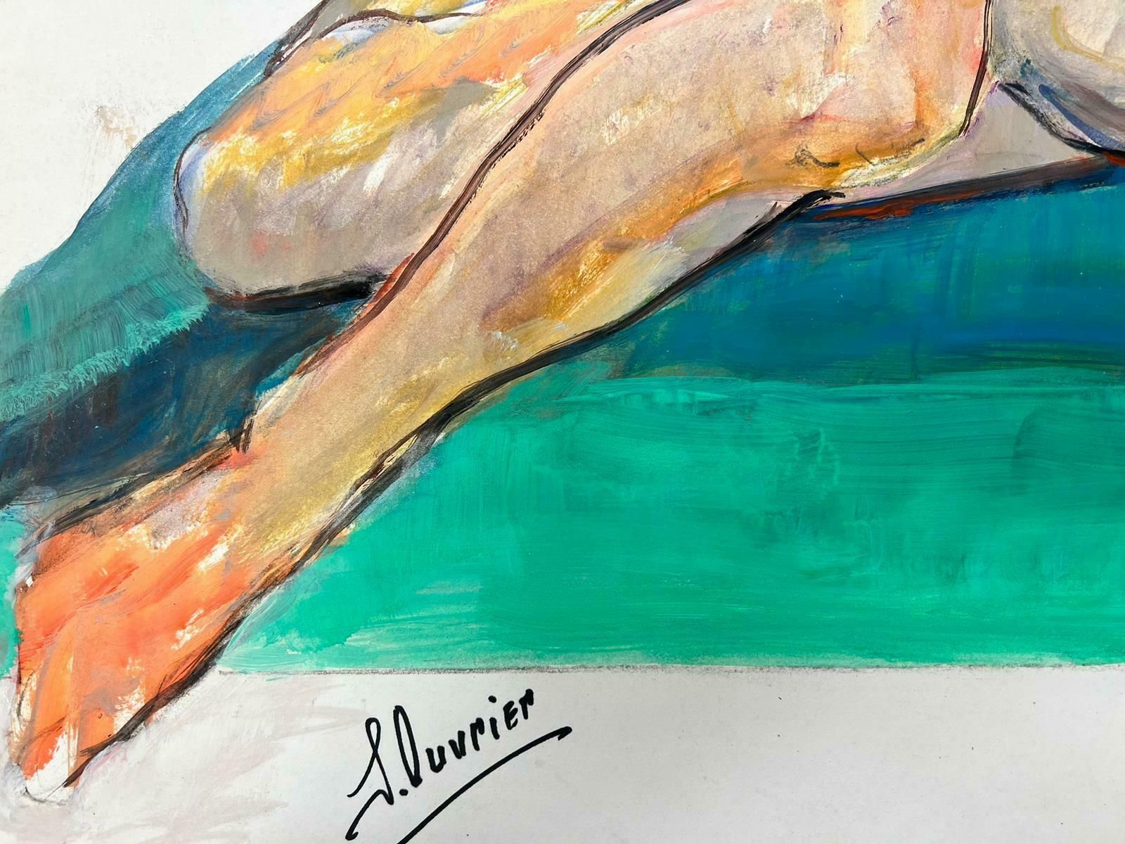 French Modernistreclining Nude Lady Model 1970's French Modernist Painting Provence Collection1970's photo for sale