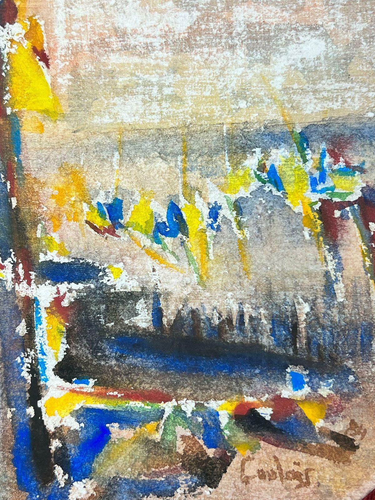Jacques Coulais (1955 2011)french Expressionist Abstract Original Painting Artists Studio Provenance photo Art