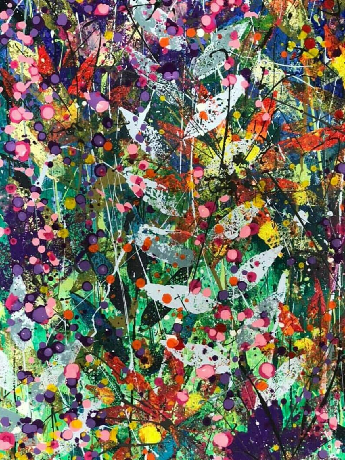 Zhara, Extra Large Hand Painted Original Art Work On A Deep Edge Quality Canvas 150cm X 120cm photo vinterior