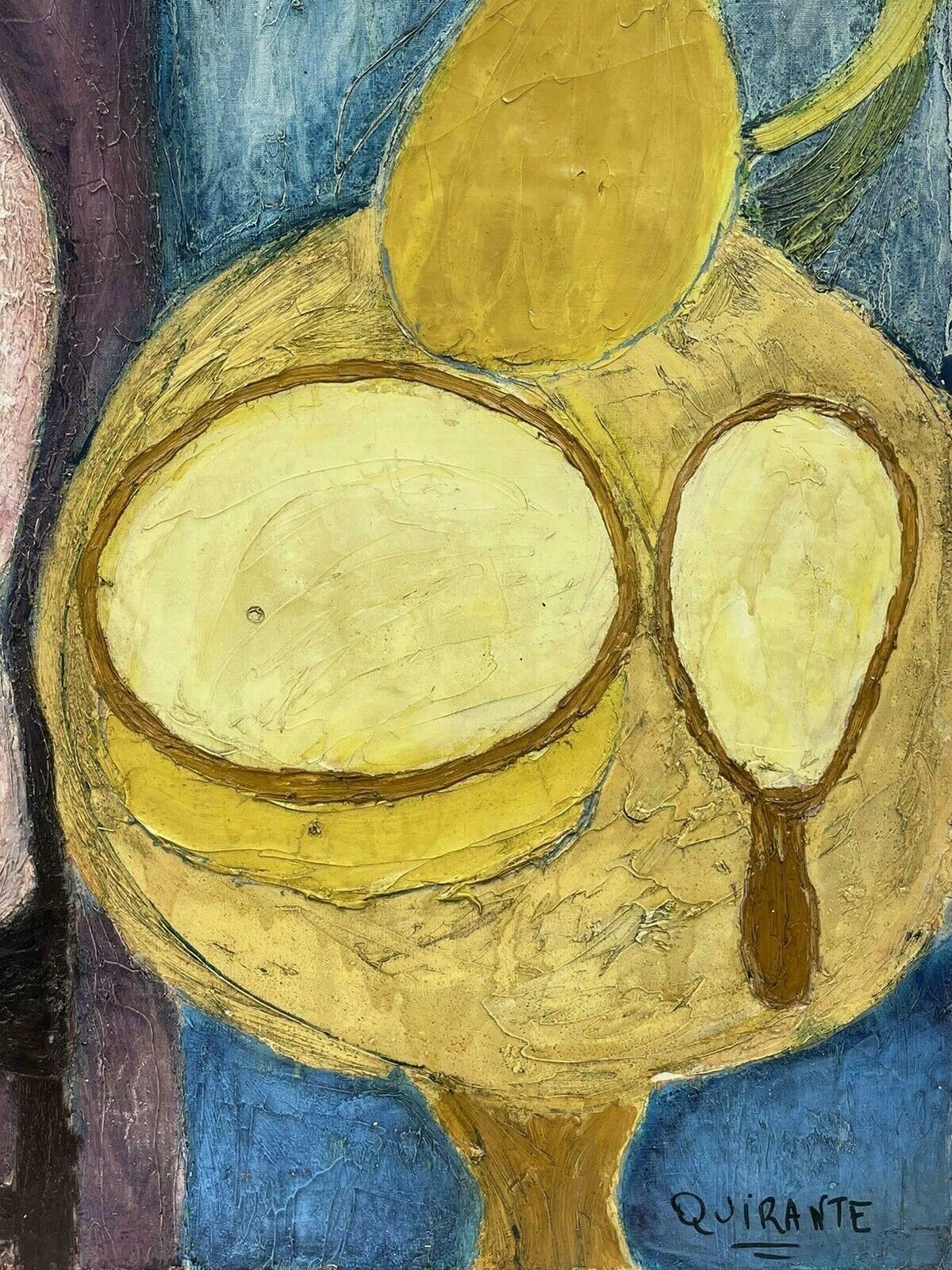 1970's French Expressionist1970's Huge French Expressionist Signed Oil   Nude Lady Still Life Compositionc. 1970's photo for sale